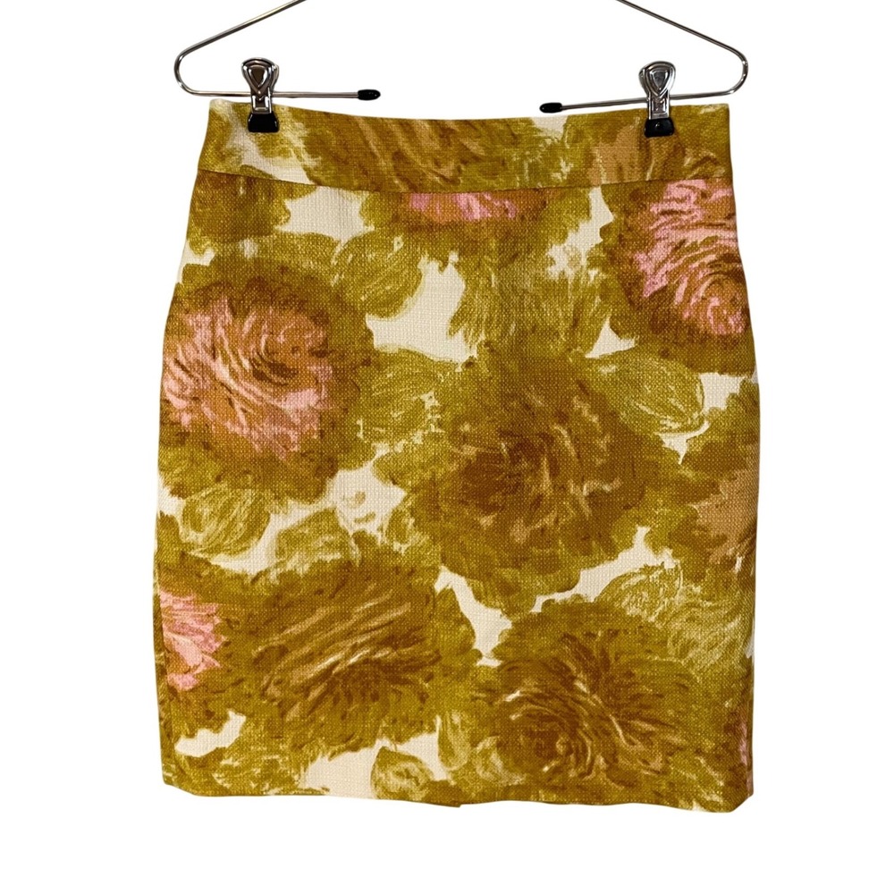Talbots Petites Floral Cotton Pencil Skirt Size 10P Woven Textured Classic 
Bold